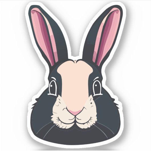 Schattig Konijn Cartoon Karakter Sticker (Voorkant)