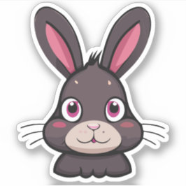 Schattig Konijn Cartoon Karakter Sticker