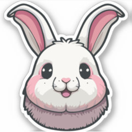 Schattig Konijn Cartoon Karakter Sticker