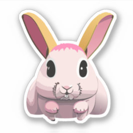 Schattig Konijn Cartoon Karakter Sticker