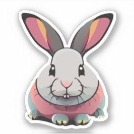 Schattig Konijn Cartoon Karakter Sticker