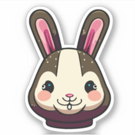 Schattig Konijn Cartoon Karakter Sticker