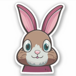 Schattig Konijn Cartoon Karakter Sticker