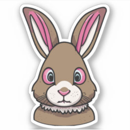 Schattig Konijn Cartoon Karakter Sticker