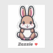 Schattig Konijn Cartoon Karakter Sticker (Vel)
