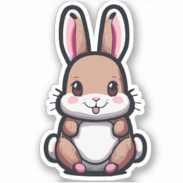 Schattig Konijn Cartoon Karakter Sticker