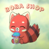 Schattig konijn dat bubble tea drinkt, boba thee raamsticker (Vel 3)