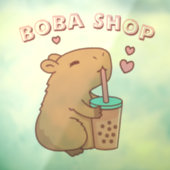 Schattig konijn dat bubble tea drinkt, boba thee raamsticker (Vel 3)
