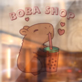 Schattig konijn dat bubble tea drinkt, boba thee raamsticker (Vel 2)