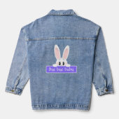 Schattig Konijn dat Kijkt met Bericht Denim Jacket (Achterkant)