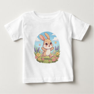 Schattig Konijn dat Springt in een Bloemenveld