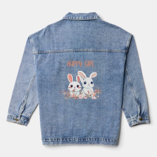 Schattig Konijn Denim Jacket (Achterkant)