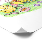 Schattig Konijn Eend Keuken Kinder Kamer Poster (Hoek)