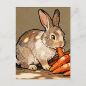 Schattig konijn eet wortelen briefkaart (Voorkant)