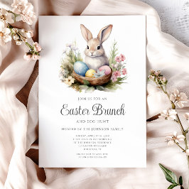 Schattig Konijn Eierenjacht en Pasen Brunch Kaart