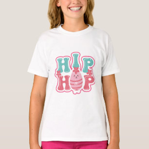 Schattig Konijn Eierenjacht Hip Hop Gelukkig Pasen T-shirt