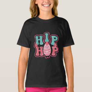 Schattig Konijn Eierenjacht Hip Hop Gelukkig Pasen T-shirt
