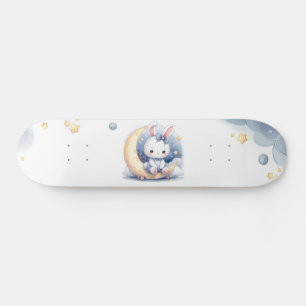 schattig konijn en de maan kinderen persoonlijk skateboard