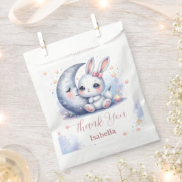 schattig konijn en een halve maan bedankzakje