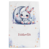 schattig konijn en halve maan medium cadeauzakje (Voorkant)
