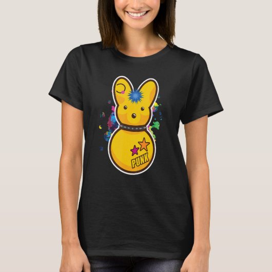 Schattig Konijn Esthetische Goth Emo Dier T-shirt (Voorkant)