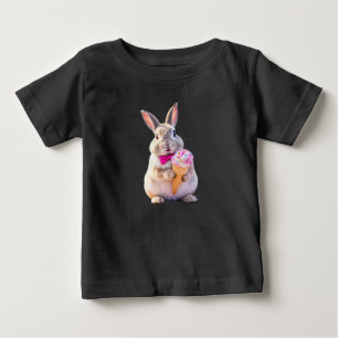 Schattig Konijn Eten IJs Cream Baby T-shirt