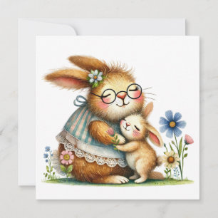 Schattig Konijn Fantasievolle Moederdag voor Oma Kaart