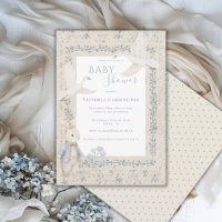 Schattig Konijn & Ganzen Vintage Baby Shower