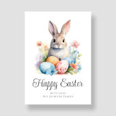 Schattig Konijn Gelukkig Pasen Feestdagenkaart