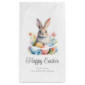 Schattig Konijn Gelukkig Pasen Klein Cadeauzakje (Achterkant)