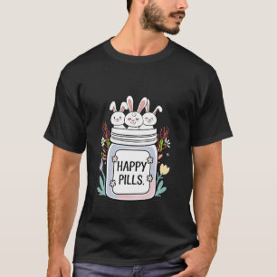 Schattig Konijn Gelukkige Pillen Medicijn Konijn M T-shirt