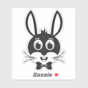 Schattig Konijn Gezicht Jongen Cartoon Paashaas Sticker