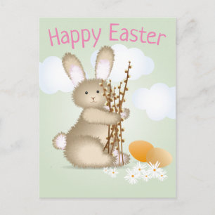 Schattig konijn Happy Easter Briefkaart
