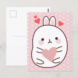 Schattig Konijn Hart   Briefkaart