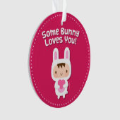 Schattig Konijn Houdt Van Jou Liefdesverklaring Ornament (voorkant)