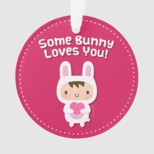 Schattig Konijn Houdt Van Jou Liefdesverklaring Ornament