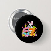 Schattig Konijn Ijs Florale Pasen Vrouwen Gi Ronde Button 5,7 Cm (Voorkant /achterkant)