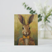 Schattig Konijn in een Bloemenpak Briefkaart (Staand voorkant)