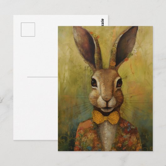 Schattig Konijn in een Bloemenpak Briefkaart (Voorkant / Achterkant)