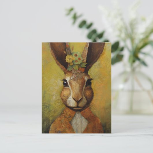 Schattig Konijn in een Suit Briefkaart (Staand voorkant)