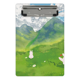 Schattig Konijn in Mountain View Mini Kladblok Klembord