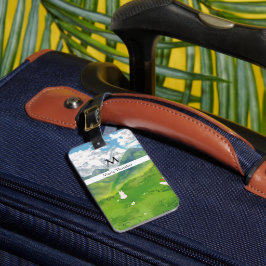 Schattig Konijn in Mountain View Personaliseren  Bagagelabel
