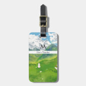 Schattig Konijn in Mountain View Personaliseren Bagagelabel (Voorkant verticaal)