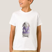 Schattig Konijn in Paarse Trui Kinderen T-shirt (Voorkant)