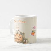 Schattig Konijn in Pompoen Patch Halloween Koffiemok (Voorkant links)