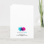 Schattig Konijn in Teal Romper & Mutsetje Encourag Kaart (Achterkant)