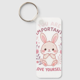 Schattig Konijn Je Bent Belangrijk Sleutelhanger- Sleutelhanger