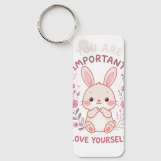 Schattig Konijn Je Bent Belangrijk Sleutelhanger- Sleutelhanger