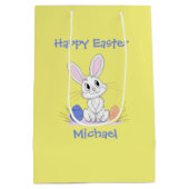 🐇🥚 Schattig Konijn & Kleurrijke Eieren🐇 🥚 Medium Cadeauzakje (Achterkant)