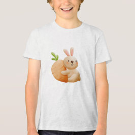 Schattig Konijn Knuffelt Wortel Tri-Blend Shirt